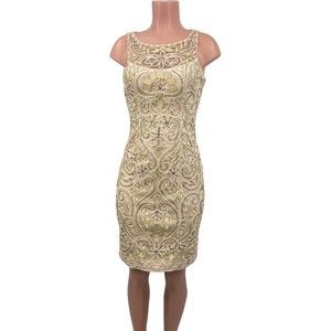 Sue Wong Nocturne Dress Size 4 Sleeveless Sheath Cocktail Embellished